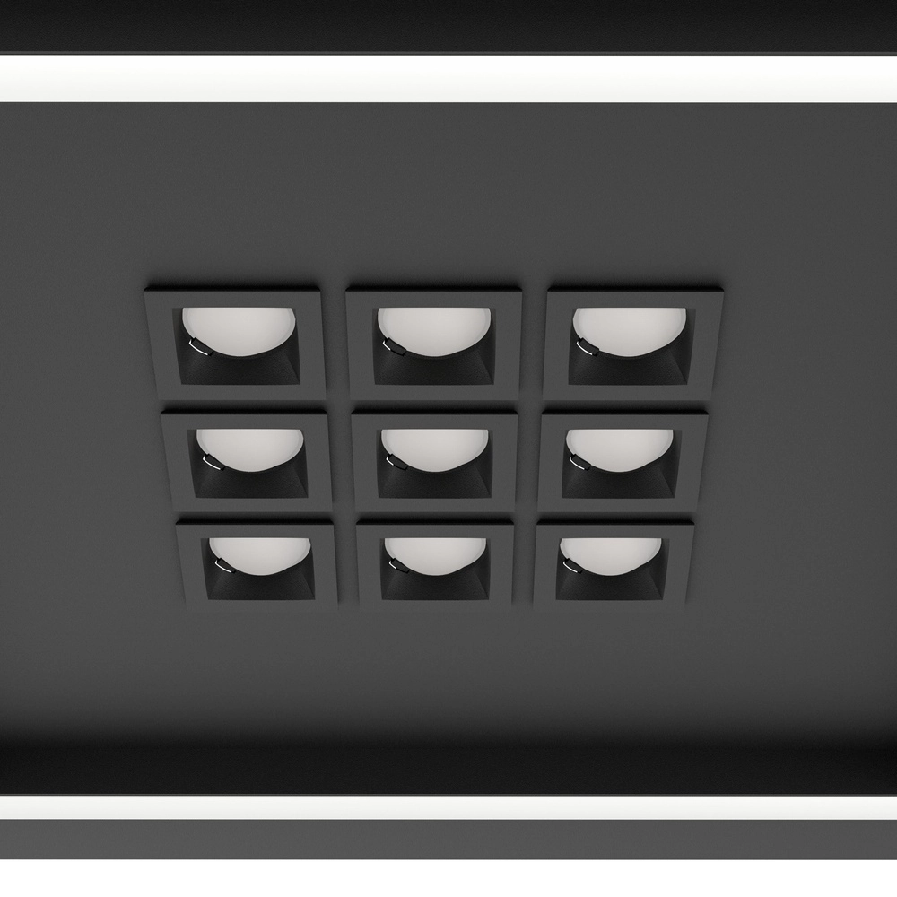 Moderne led plafondlamp Balazote 36x36 cm - zwart Eglo 9008606312719