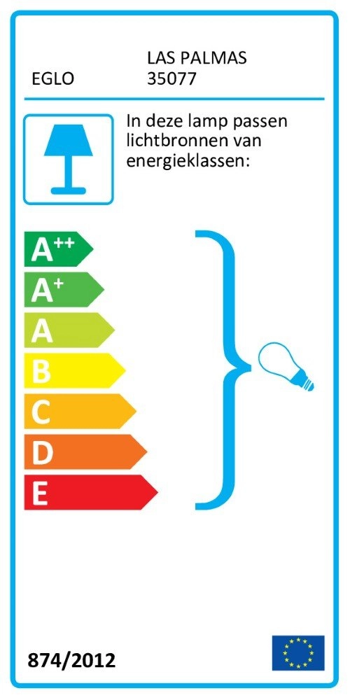 Plafondventilator lamp Las Palmas E27 132cm RVS Eglo 9002759350772