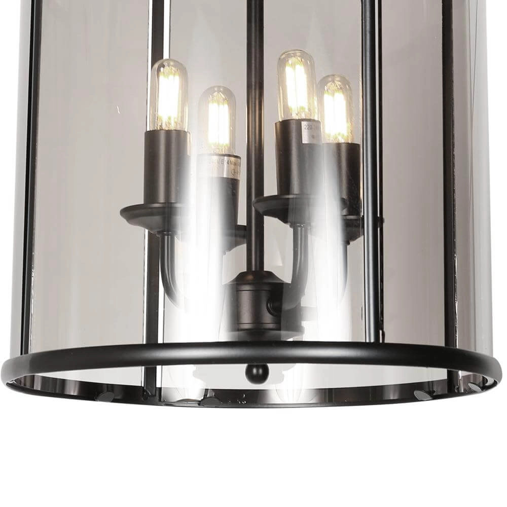 Klassieke hanglamp Pimpernel zwart 4-lichts Steinhauer 8712746174205