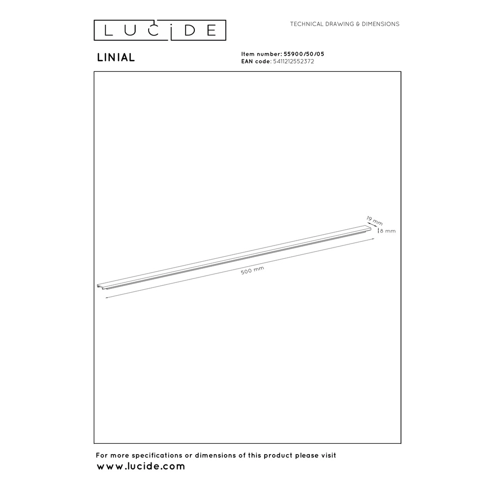 Rail afdekking 1-fase Linial 50cm champagne Premium by Lucide 5411212552372