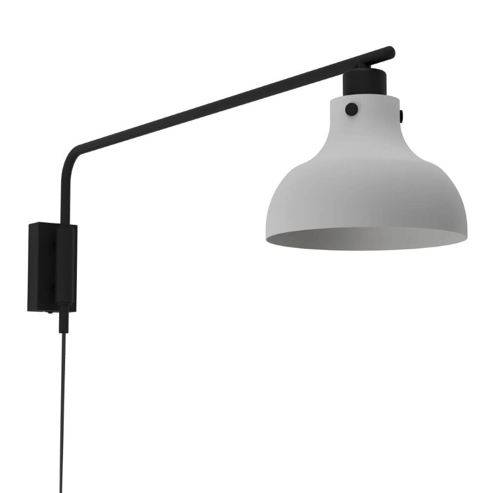 Grijze wandlamp Matlock met zwart Grijze wandlamp Matlock met zwart