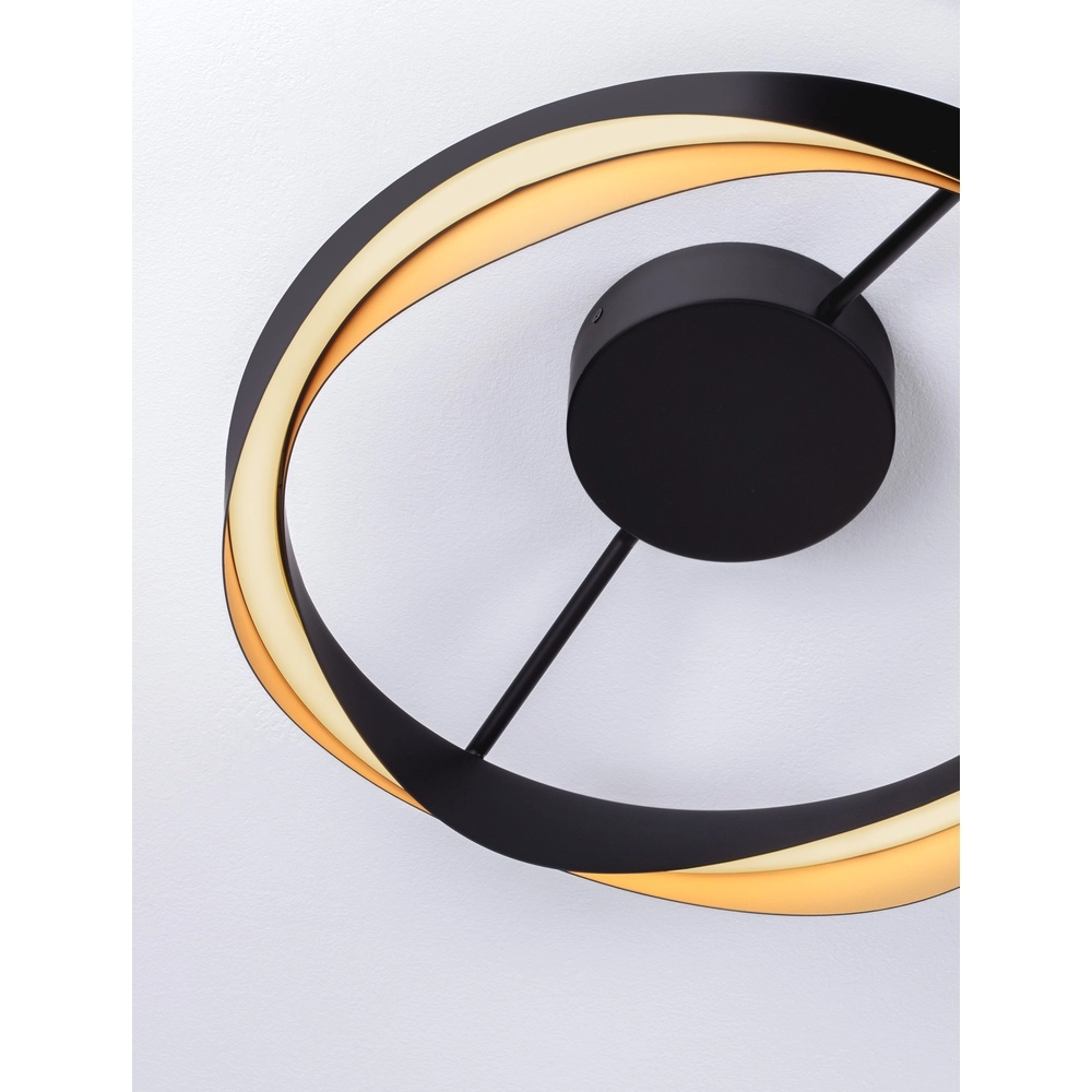 Plafondlamp Radon Ø 45cm zwart met goud Lyora 5212017452528