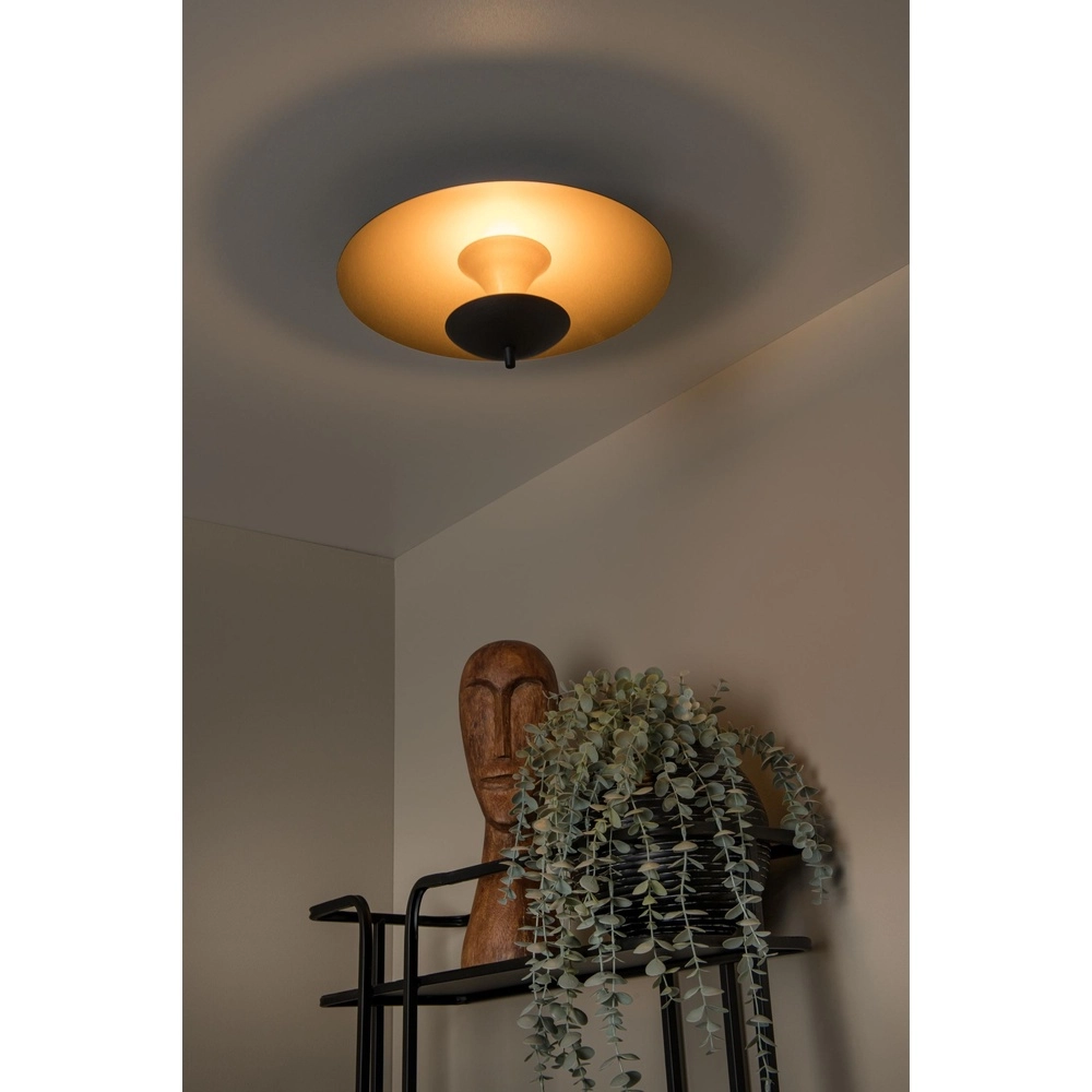 Design plafondlamp Vulcan goud met zwart Lucide 5411212303448