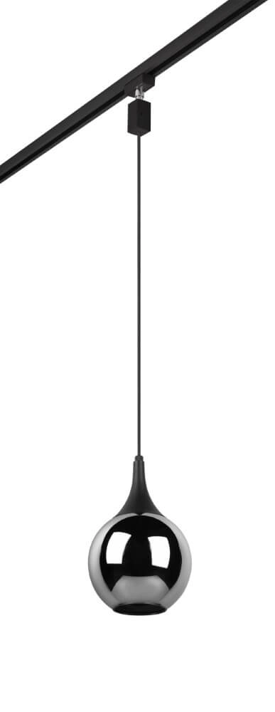 Hanglamp Duoline Lumina met smoke glas rond voor rail