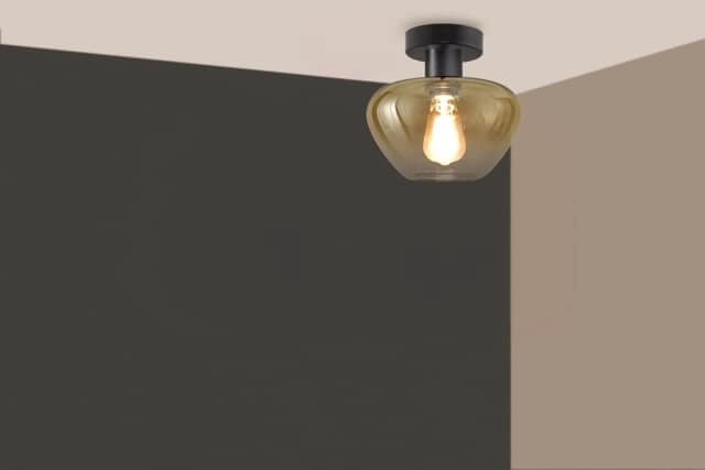 Plafondlamp Genua zwart met goud glas Ø 24cm Masterlight 8718121357201