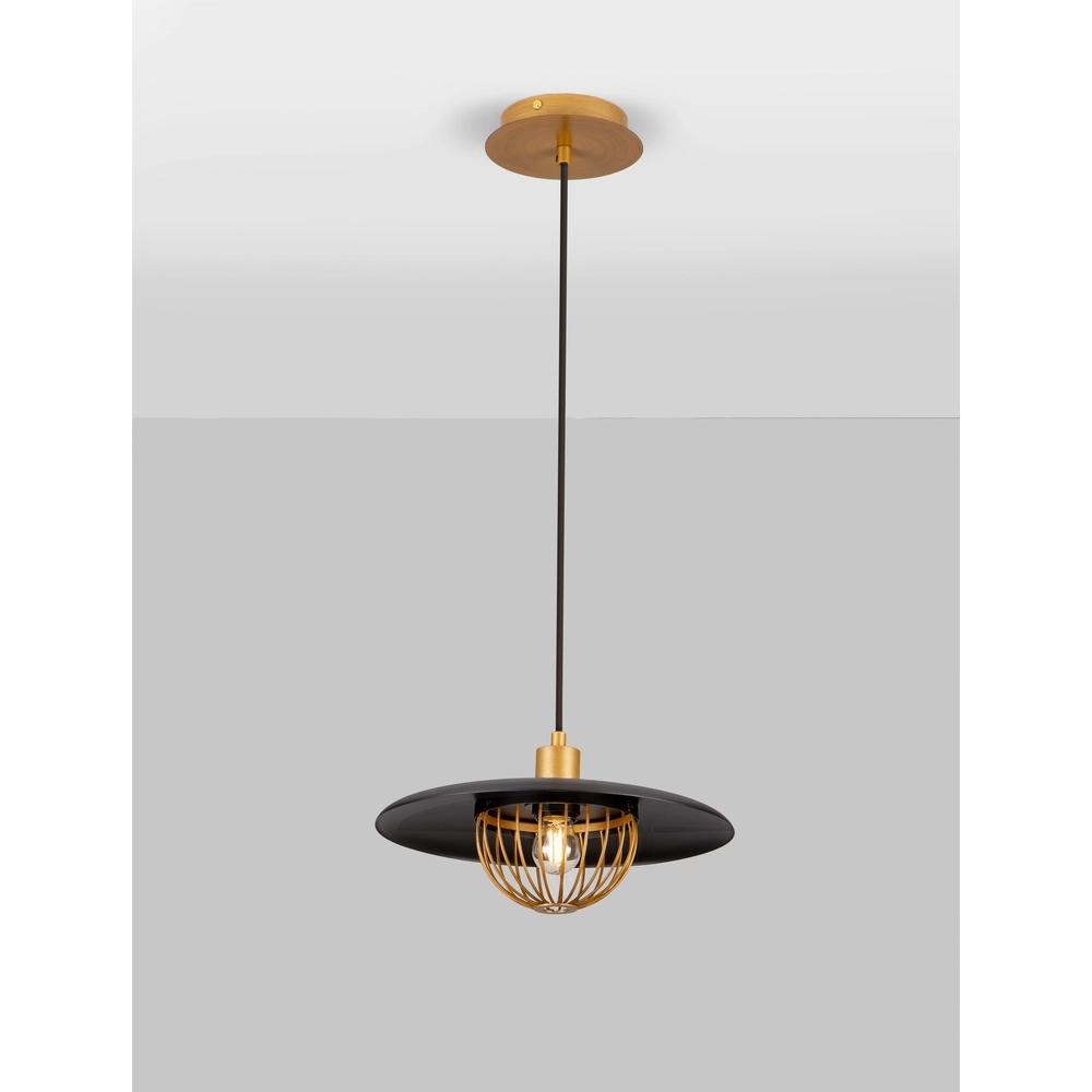 Hanglamp Fox zwart met goud