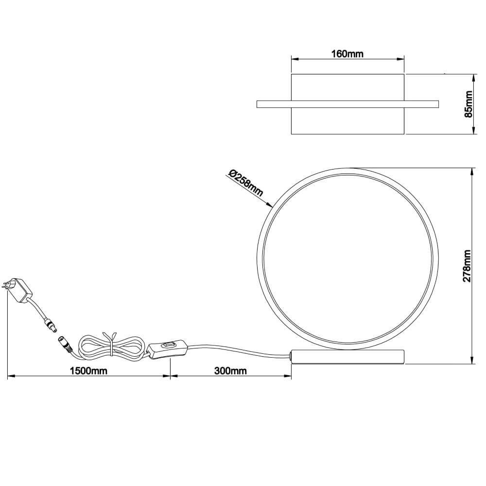 Tafellamp Chaumont rond zwart Brilliant 4004353414985