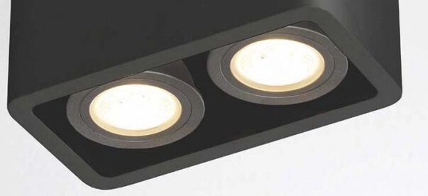 Dubbele opbouwspot Bronx zwart Artdelight 8719831731725