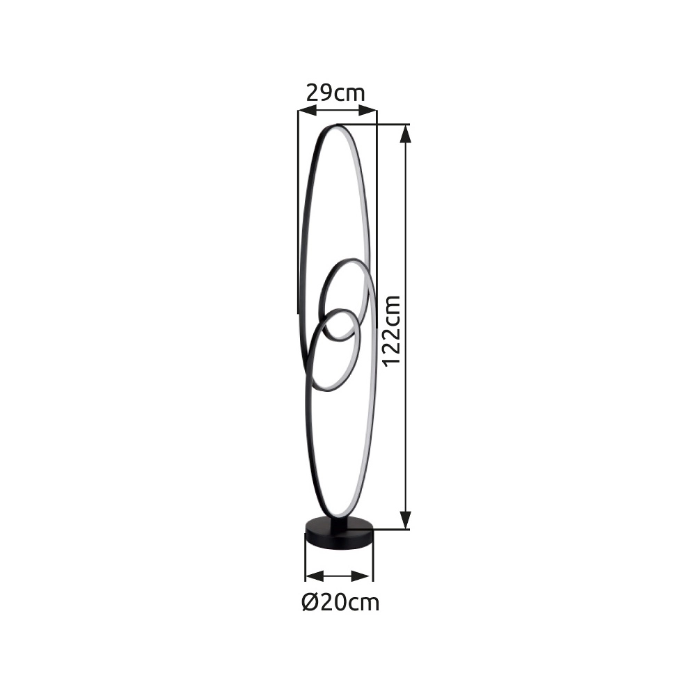 Design vloerlamp Spira zwart Globo 9007371453252