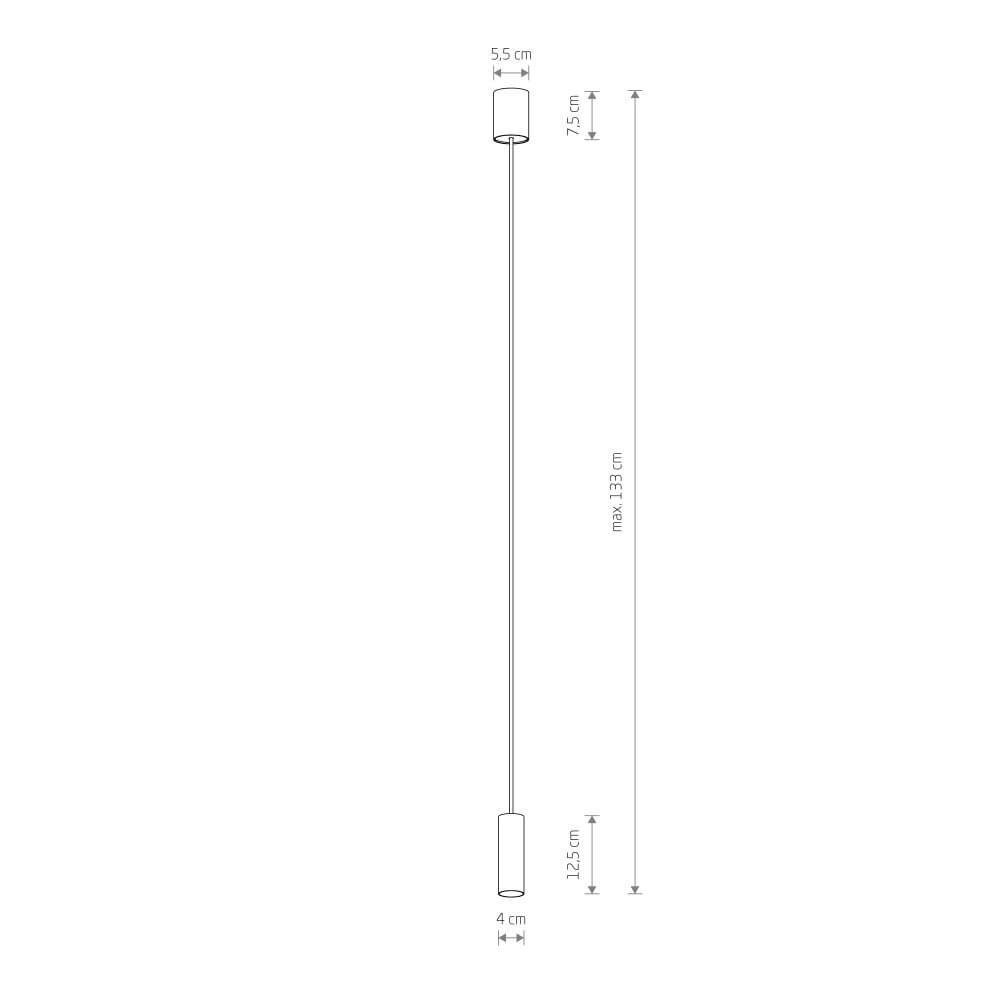Smalle pendel Fourty S lichtgrijs Lyora 5903139109000