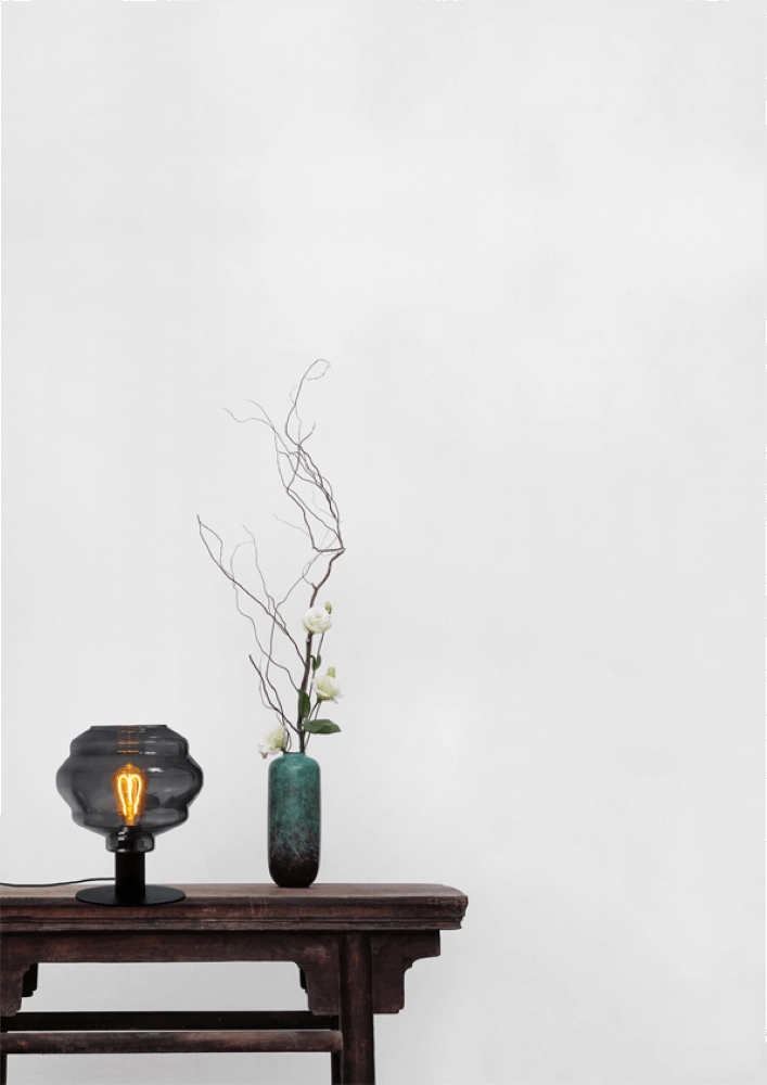 Tafellamp Porto met Ball smoke glas Ø 24cm Masterlight 8718121271392