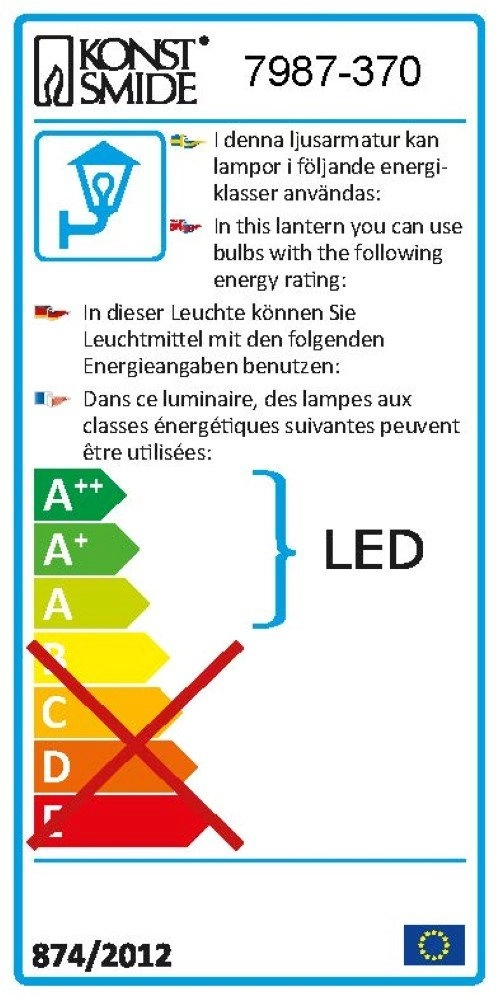 Up en downlight Potenza 22cm antraciet KonstSmide 7318307987379