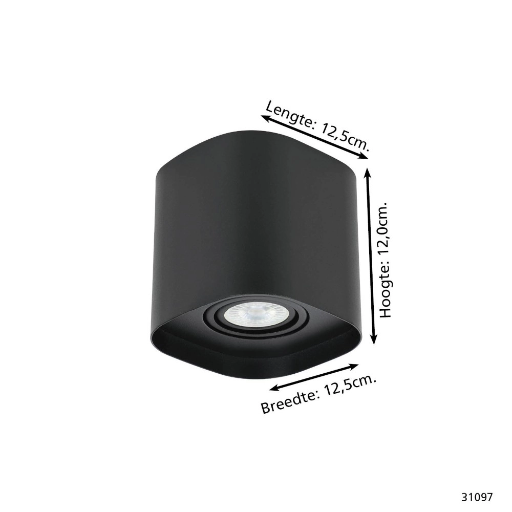 Zwarte opbouwspot Arenzano enkel Eglo 9002759310974