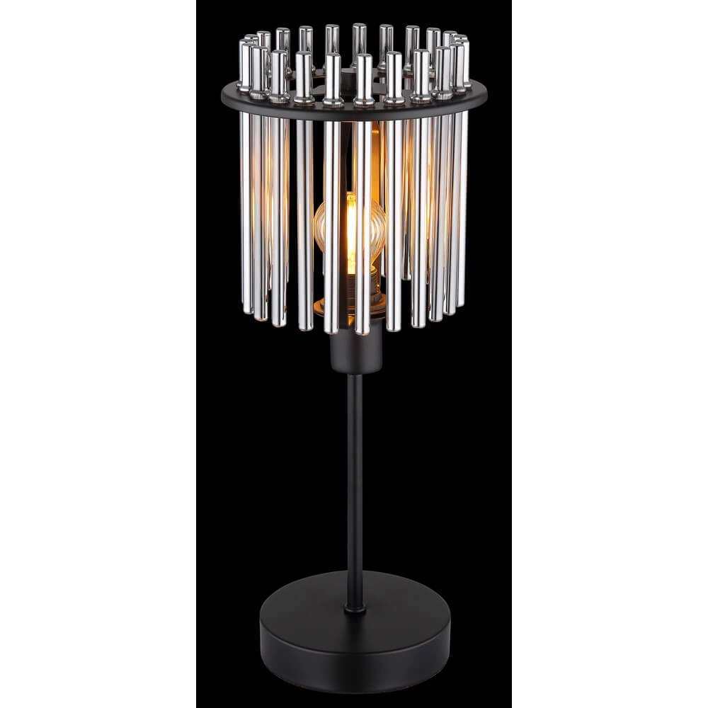 Zwarte tafellamp Gorley met smoke glas Ø 15cm Globo 9007371454181