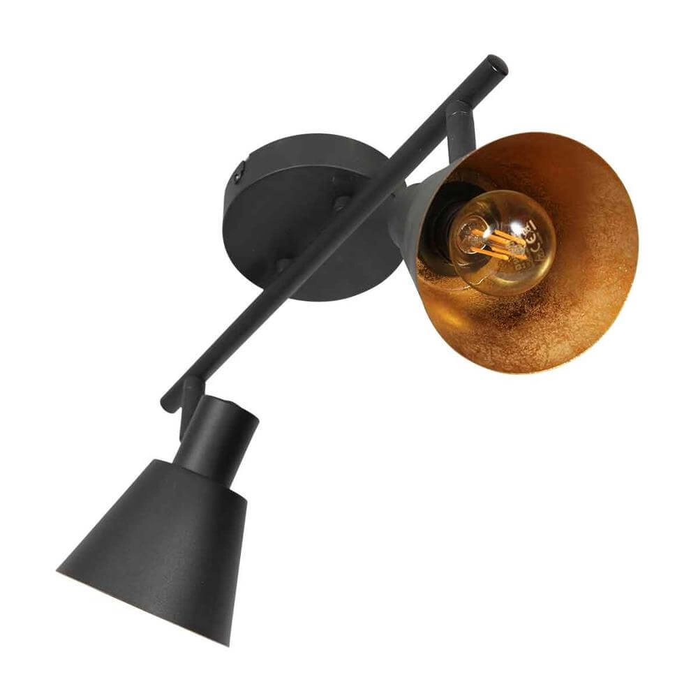 Plafondlamp Oeroe zwart met goud 2-lichts Steinhauer 8712746176339