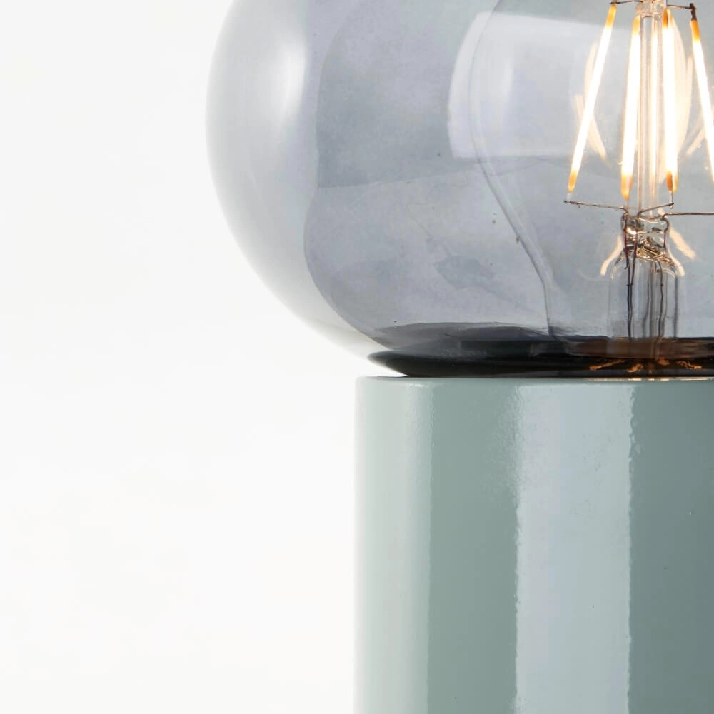 Groene tafellamp Knut met smoke glas Brilliant 4004353430152