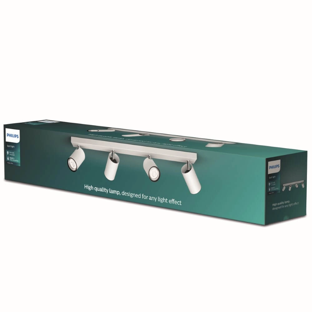 Witte plafondspot Kosipo 4-lichts Philips 8719514435278