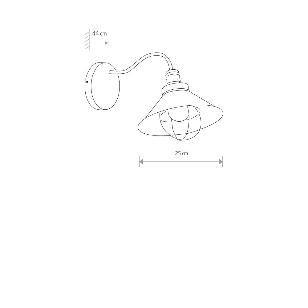 Landelijke wandlamp Garret bruin met koper Lyora 5903139644297