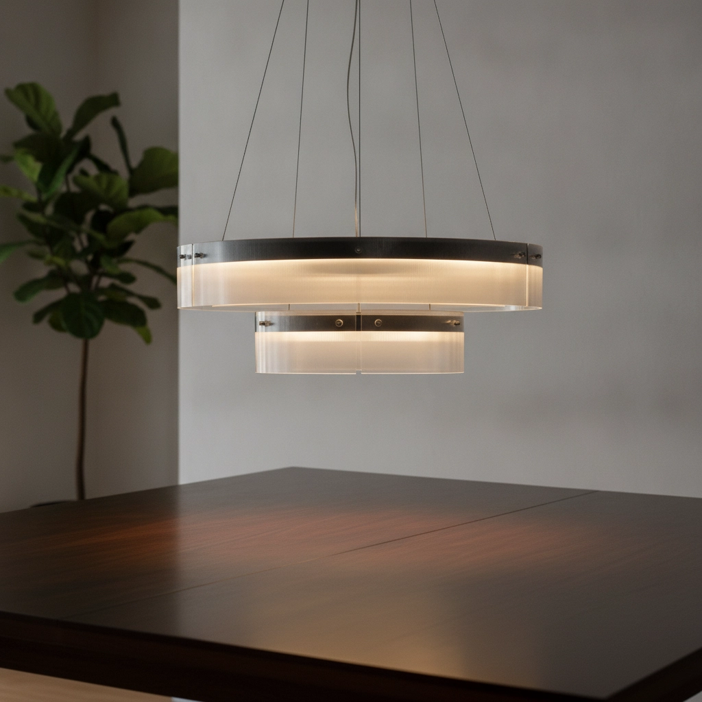 Design hanglamp Pauline dubbel zwart met glas Ø 70cm