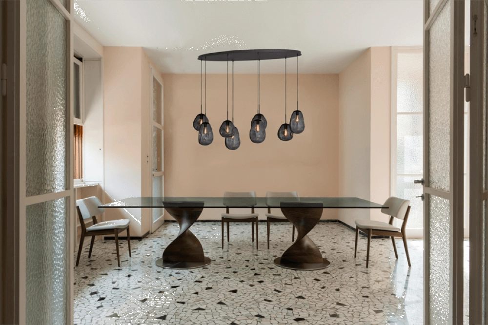 Hanglamp Lava Oval 8x smoke glas Masterlight 8718121290195