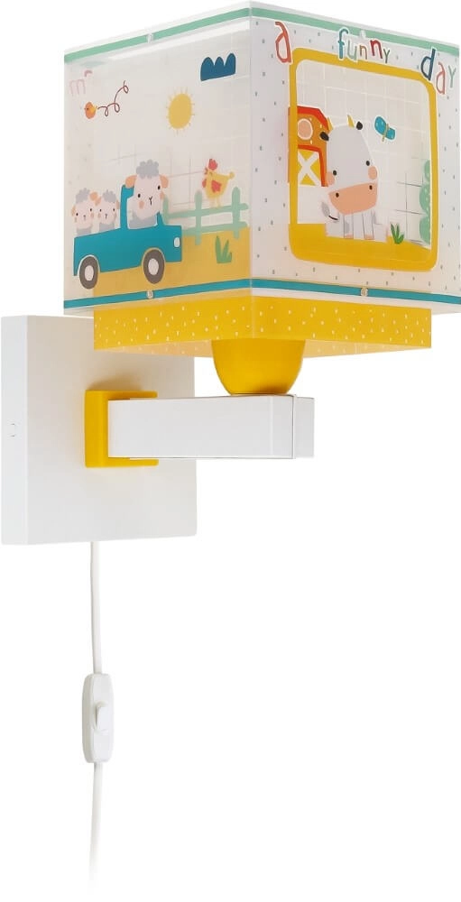Kinderkamer wandlamp My Farm geel met wit Dalber 8420406634098