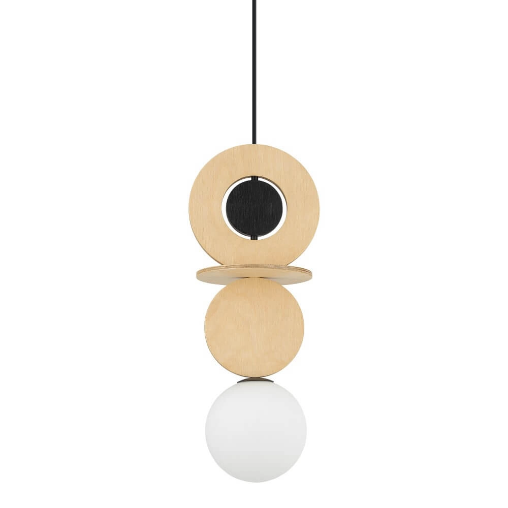 Design hanglamp Drops Wood A 1-lichts hout Lyora 5903139111737