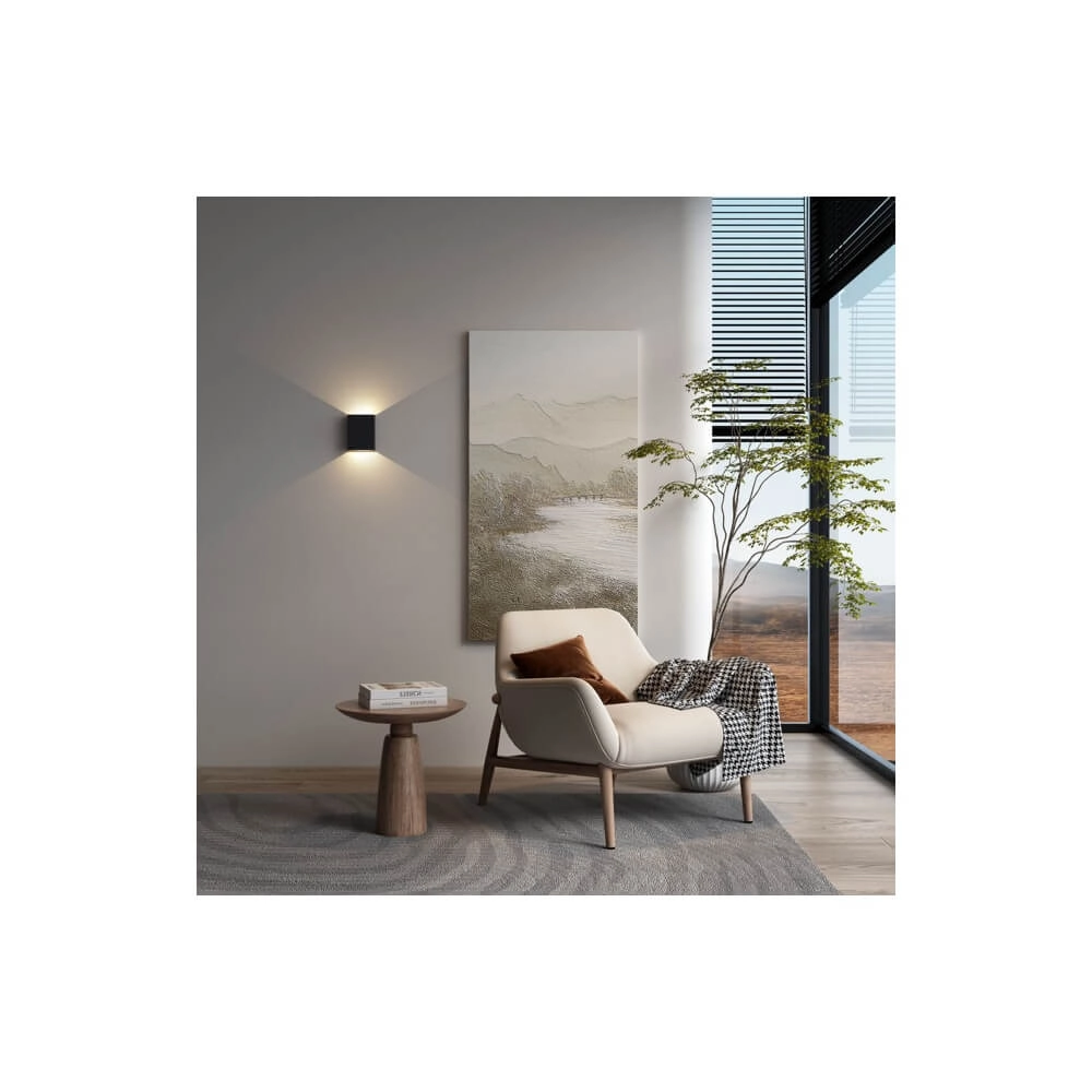 Strakke wandlamp Memphis zwart Artdelight 8720701102408