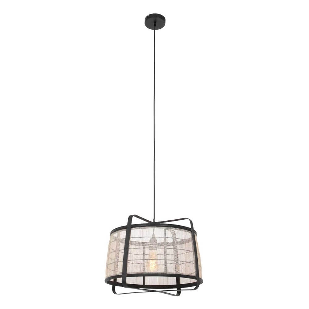 Zwart houten hanglamp Capors Ø 48cm Steinhauer 8712746166637