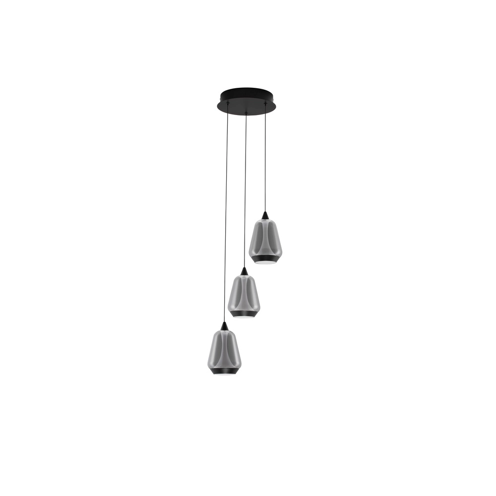 Design hanglamp Alish 3-lichts smoke glas Lyora 5212017477705