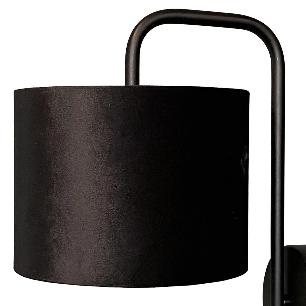 Zwarte wandlamp Venus met zwarte lampenkap Masterlight 8718121251172