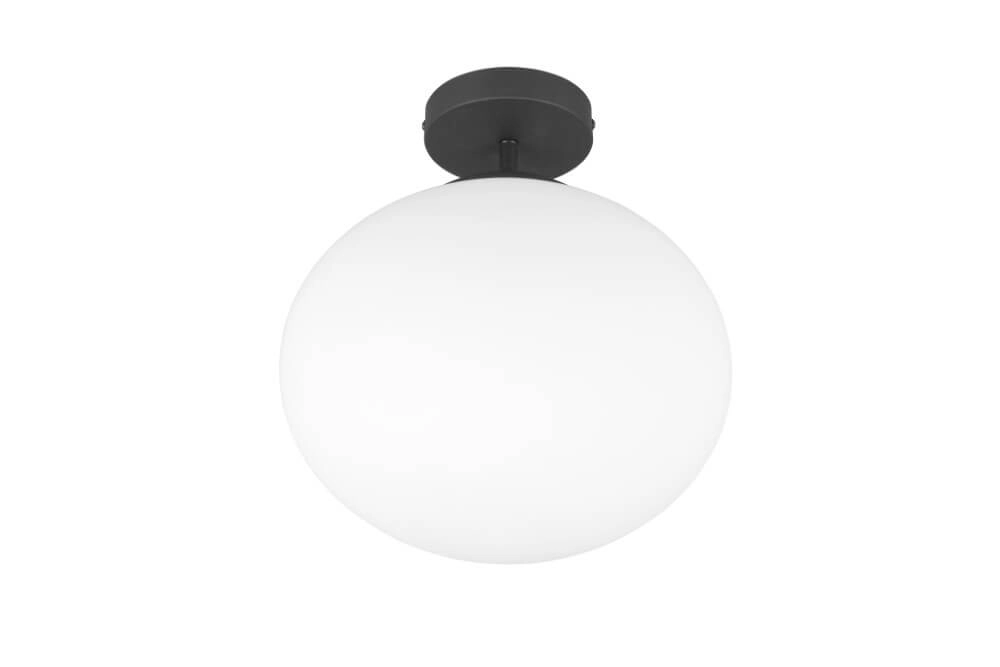 Plafondlamp Fomento Ø 30cm - zwart met wit glas Trio 4017807616187