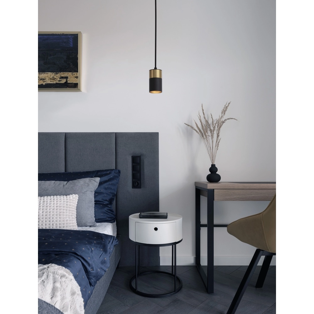 Hanglamp Pongo S enkel 9,5cm goud met zwart Lyora 5212017430335