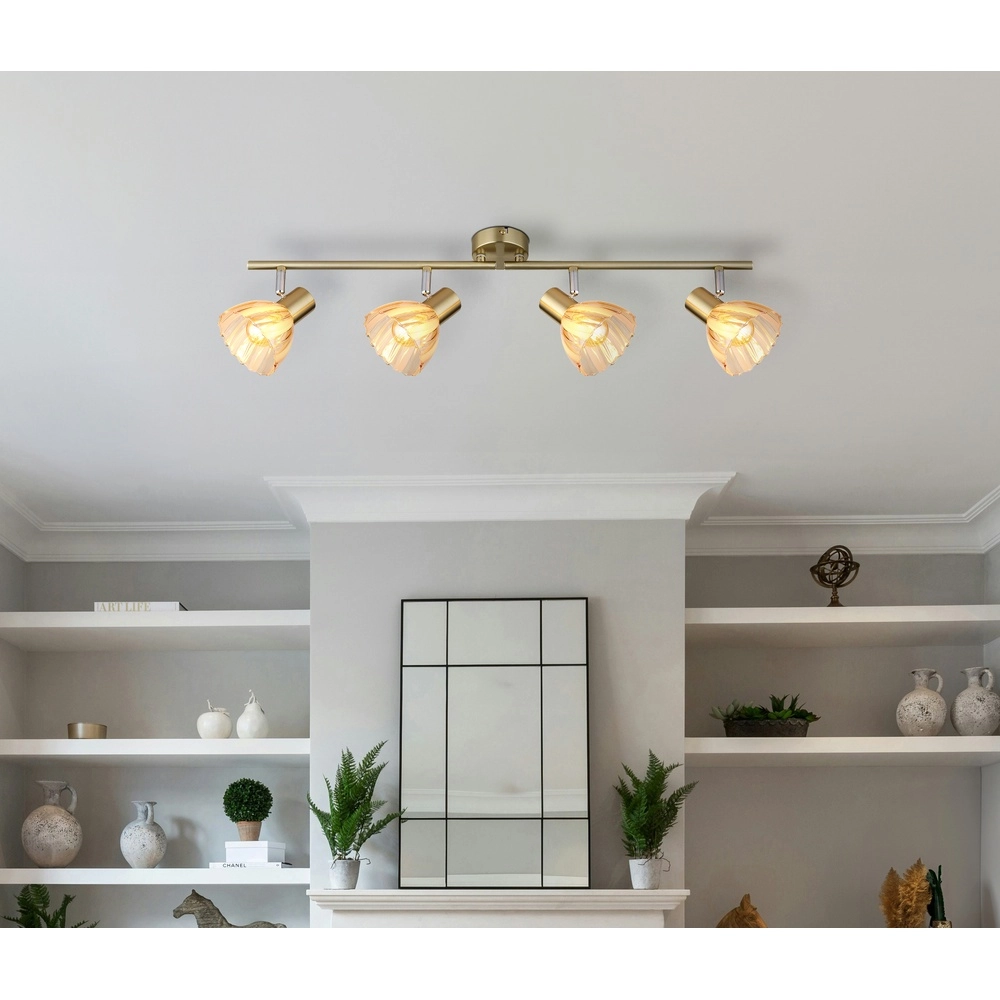 Plafondlamp 4-lichts Zachery goud Globo 9007371531509