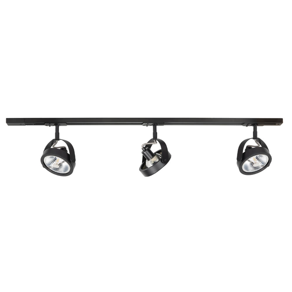 1-fase railset 100cm Malta zwart met 3 spots 1-fase railset 100cm Malta zwart met 3 spots