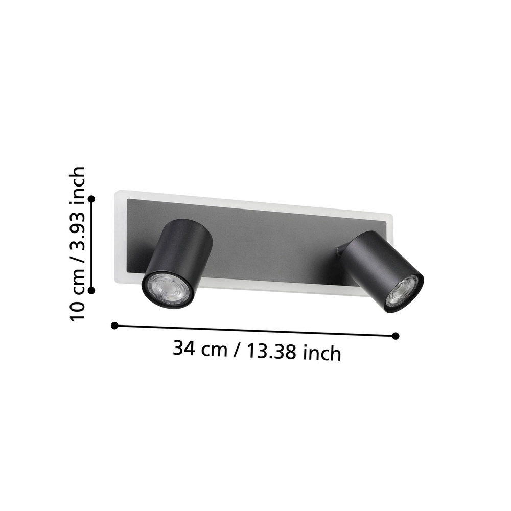 Led plafondspot Rimbocchi 1 2L - zwart - richtbaar Eglo 9008606316557