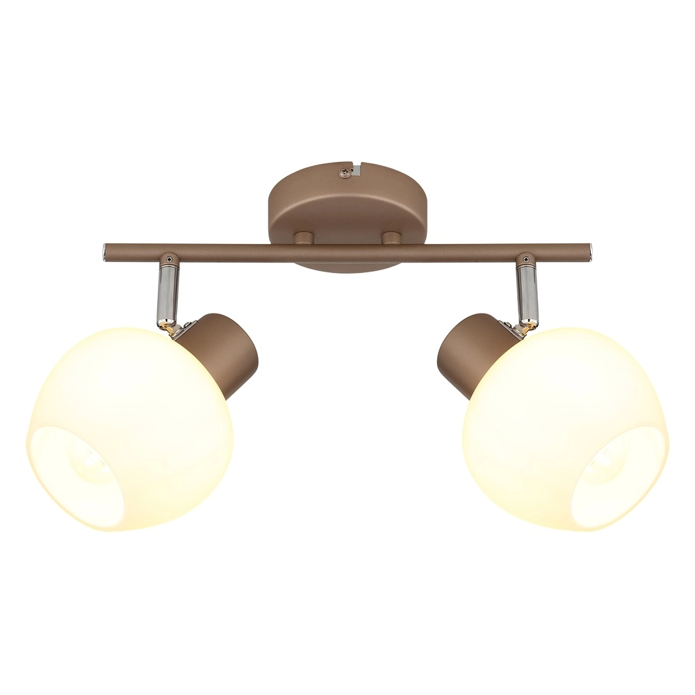Plafondlamp Eileen 2-lichts koffie bruin Globo 9007371589562