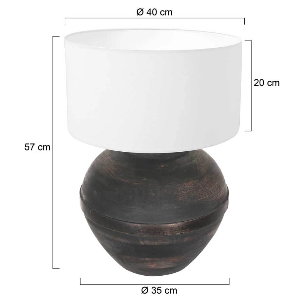 Chique schemerlamp Lyons B met witte chintz kap Steinhauer 8712746166583