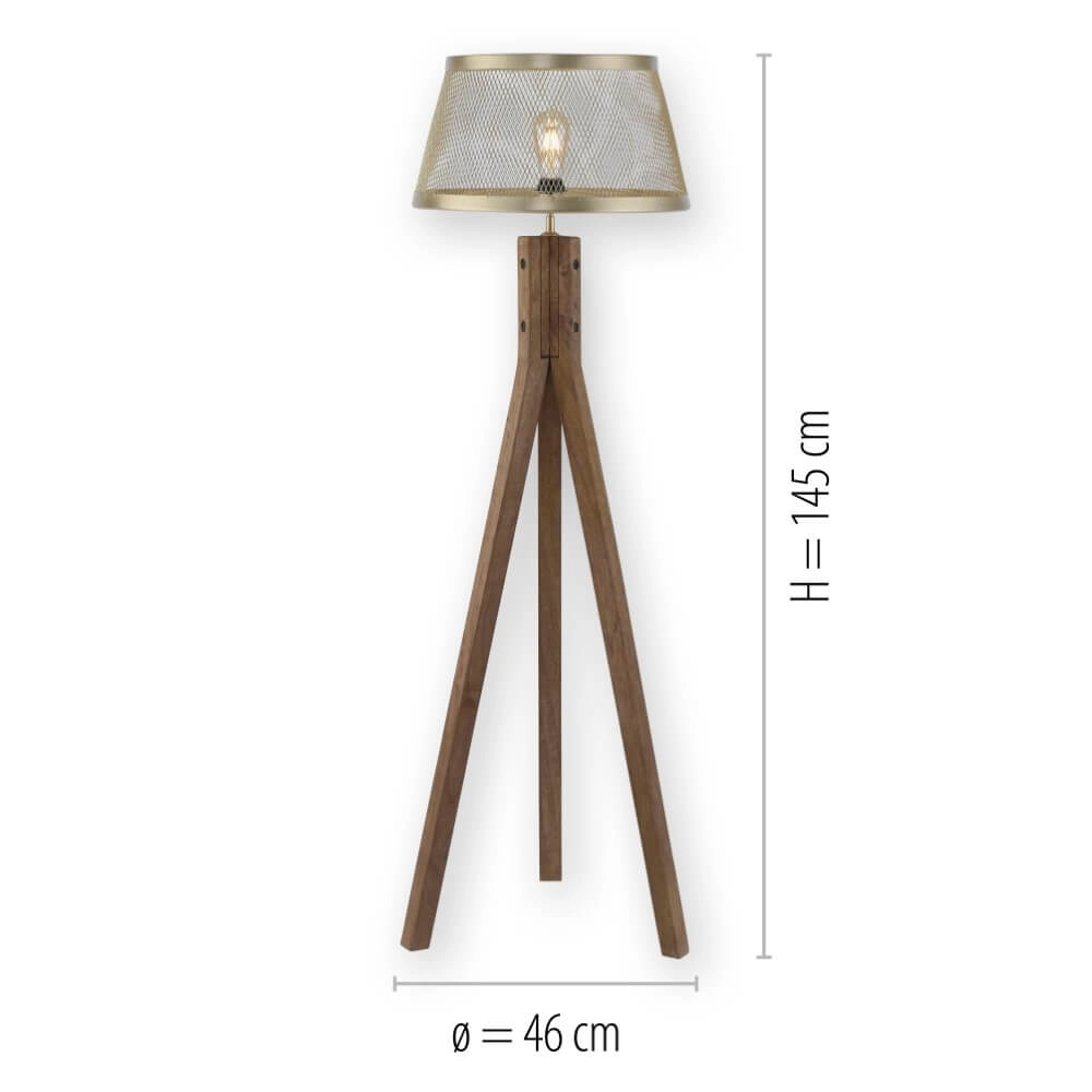 Vloerlamp Frederik messing Just Light 4043689976187