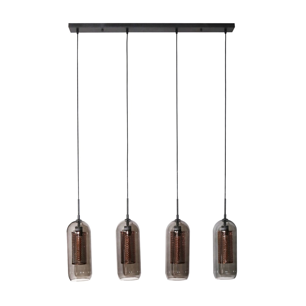 4L hanglamp Smoke E27 - zwart met roodkoper Lyora 8716803512139
