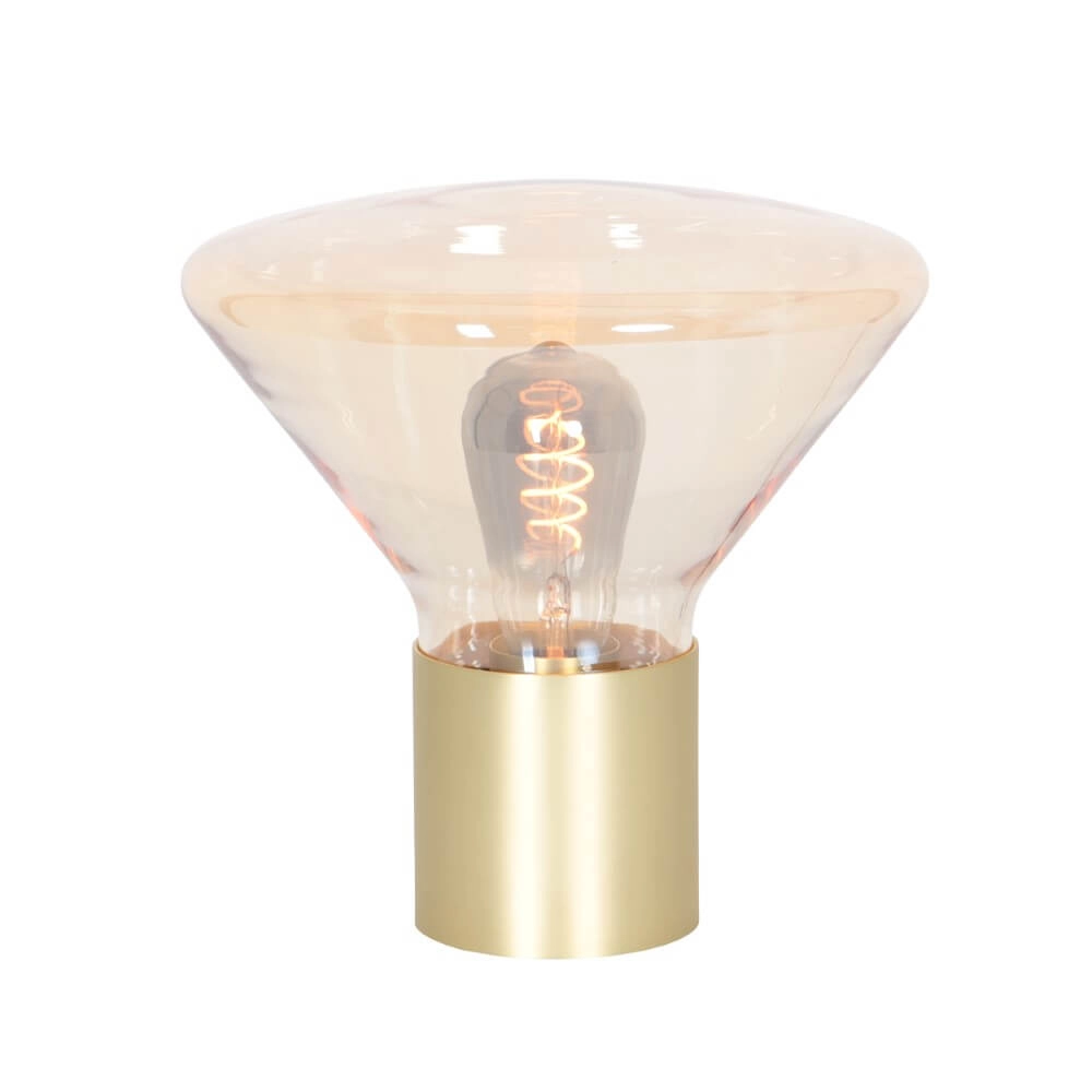 Tafellamp Ambiance goud met amber glas