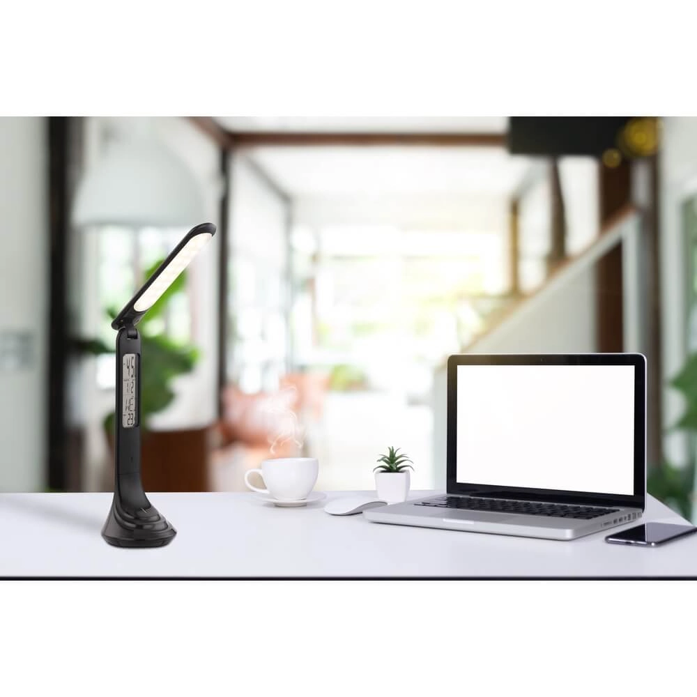 Bureaulamp Tyrell zwart met klok Globo 9007371379033