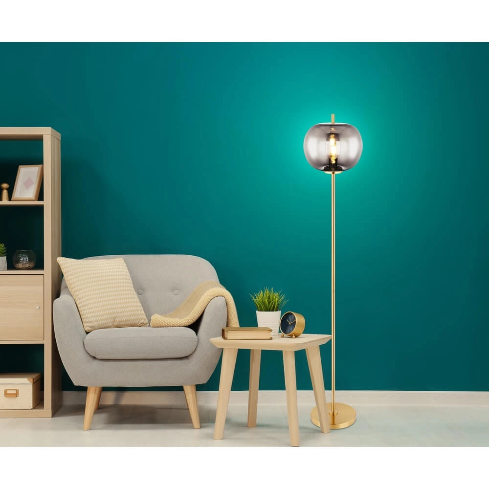 Gouden vloerlamp Blacky I enkel Ø 30cm Globo 9007371422043