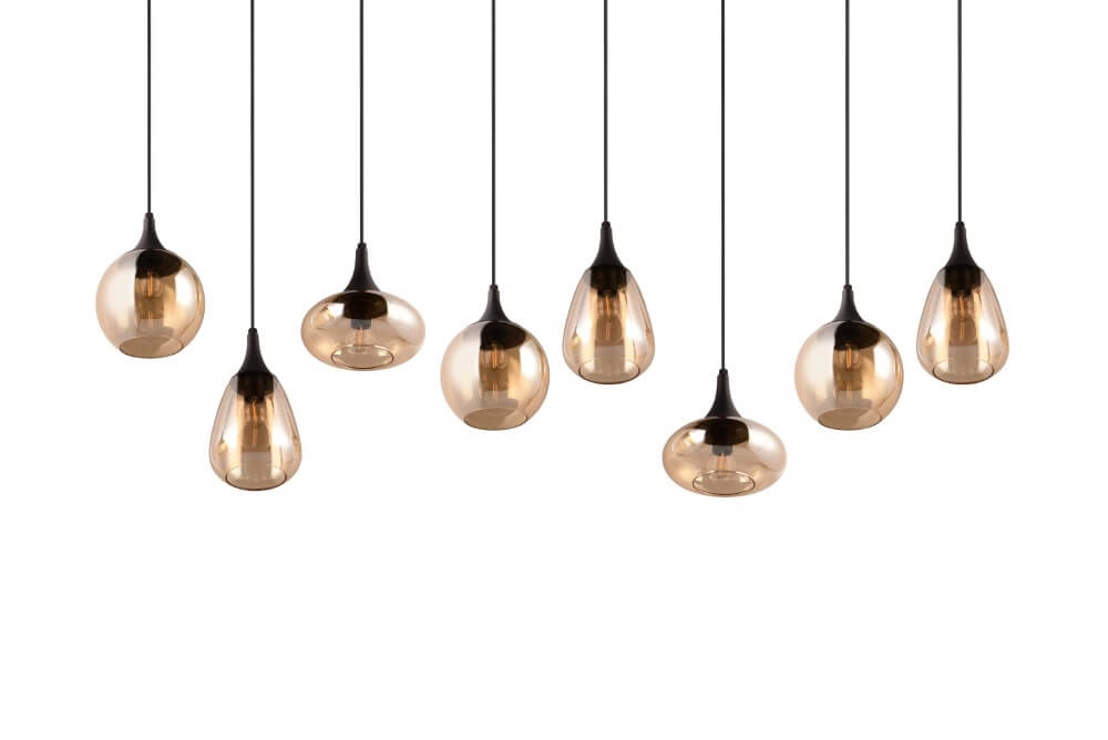 8-lichts hanglamp Lumina met amber glas Trio 4017807577679