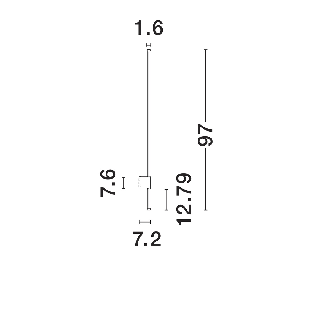 Design wandlamp Ridge zwart 97cm Lyora 5212017447289