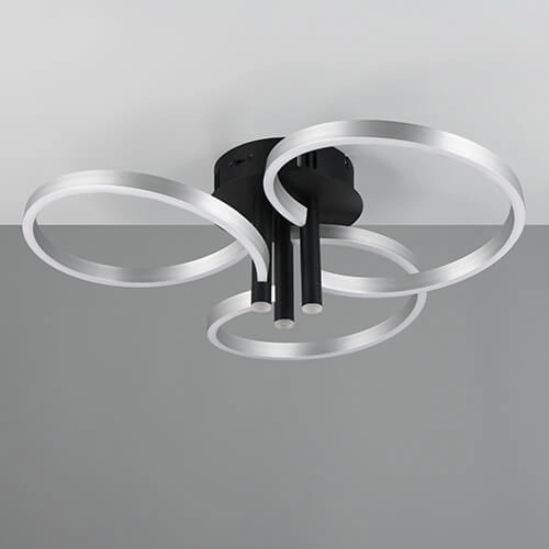 Gekrulde led plafondlamp Caruso RVS - Ø 65,5cm Trio 4017807612974