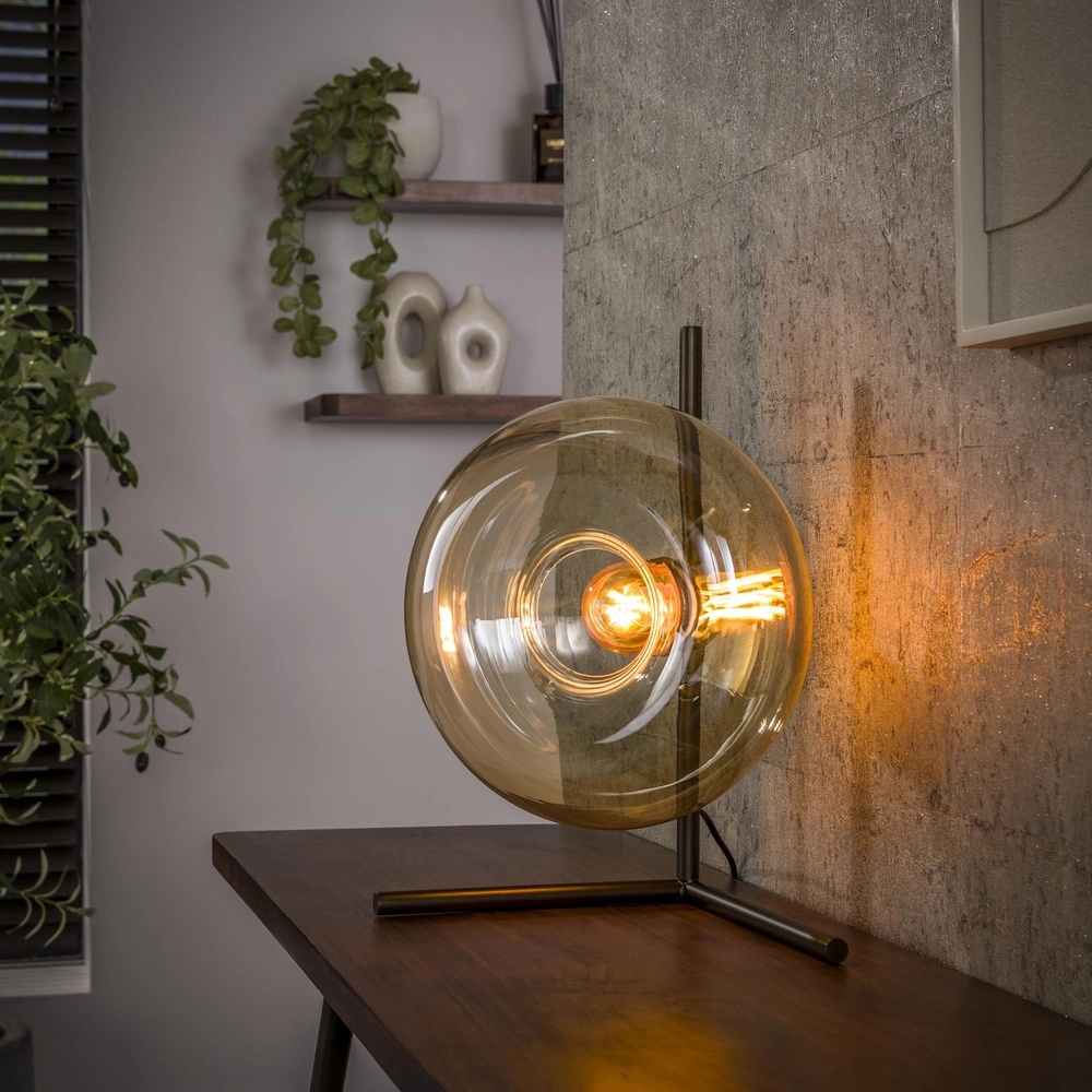 Glazen tafellamp Soll Ø 27cm - amber glas