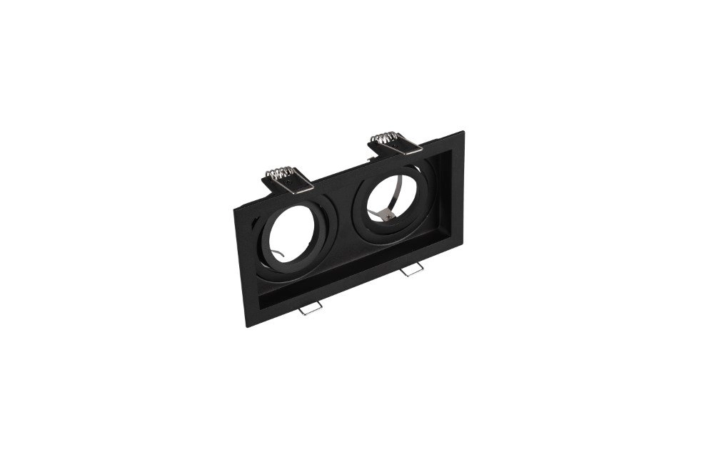 Dubbele inbouwspot Kenai richtbaar 2-lichts zwart Trio 4017807455991