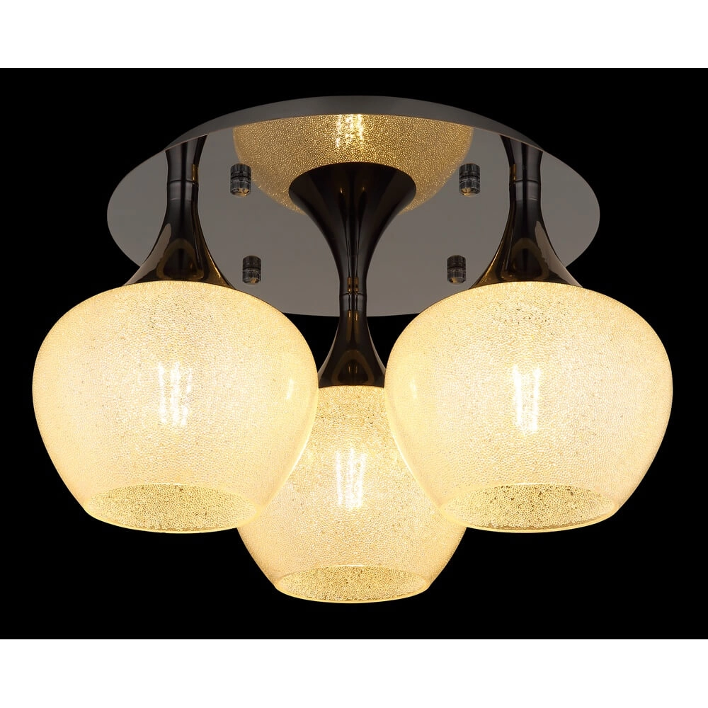 Antraciet plafondlamp Maxy met wit glas 3-lichts Ø 45cm Globo 9007371447183