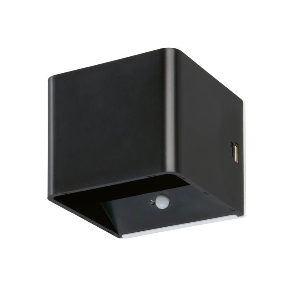 Zwarte opbouwspot Magnetics oplaadbaar