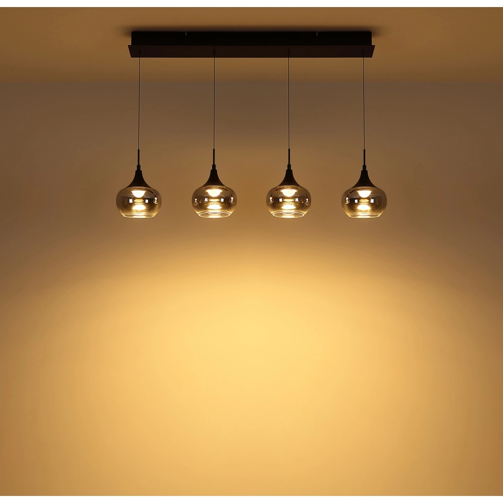 Design hanglamp Lui 4-lichts zwart Globo 9007371589609